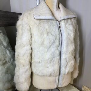 Wilsons Leather Maxima white Rabbit Fur Jacket ❤️